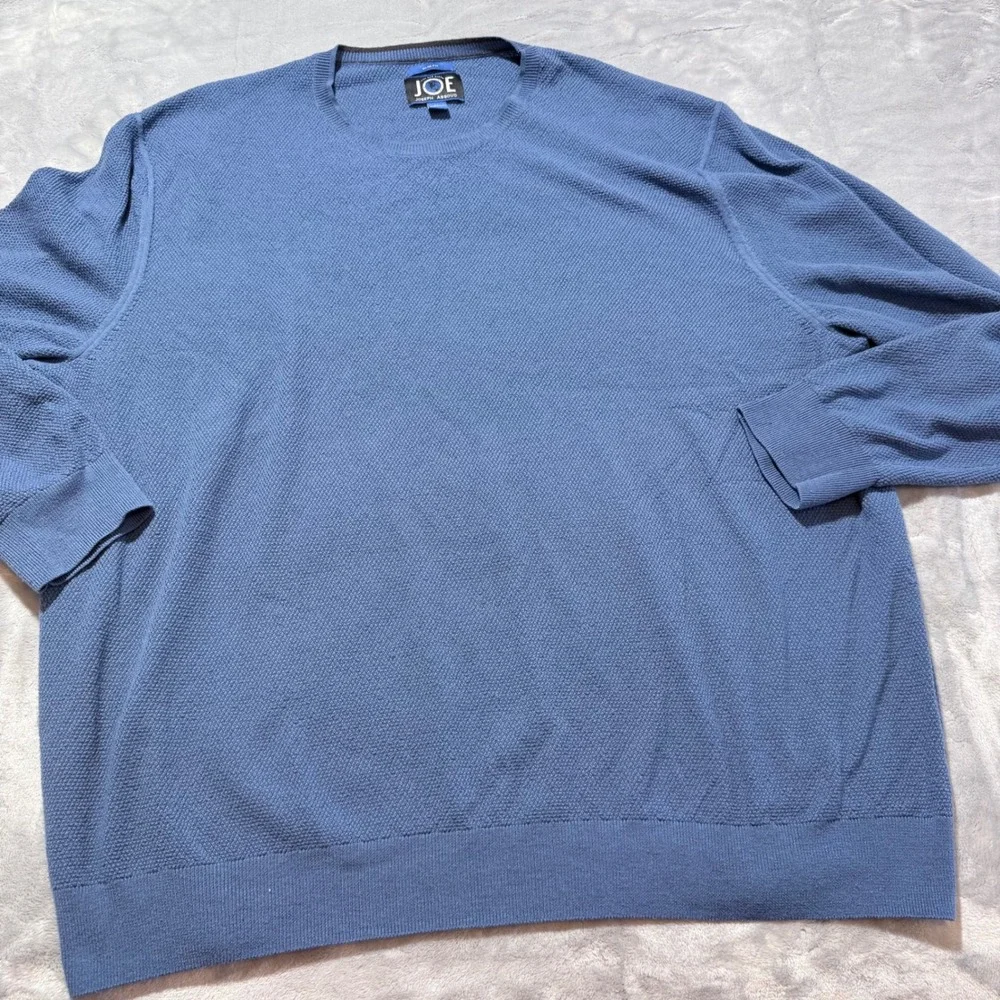JOE Joseph Abboud Mens Blue Slim Fit Textured Knit Crewneck Sweater 3X